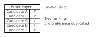 Invalid ballot - duplication